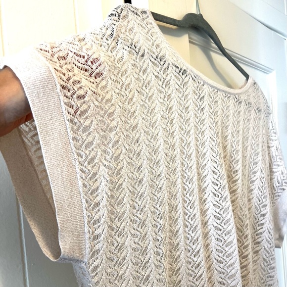 ✨ Worthington Lace Cream & Golden Sparkle Sweater Size XL LIKE NEW - Picture 1 of 10